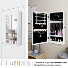 Jewelry Cabinet Armoire Wall-Mounted with Mirror