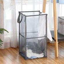 Laundry Hamper Mesh Double Clothes Organizer
