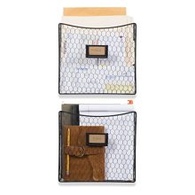Wall Mount Metal Chicken Wire Baskets with Tag Slot