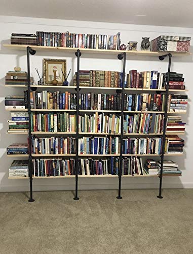 Industrial Retro Wall Mount Iron Pipe Shelf,DIY Open Bookshelf