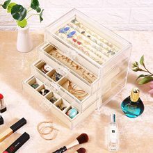 Acrylic Jewelry Box with 4 Drawers