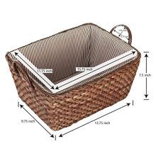 Fabric Lined Double Handle Storage Bin