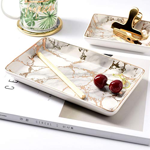Jewelry Storage with the Nordic Golden Striped Marble Plate