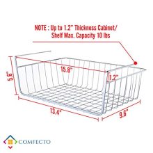 Comfecto Under Shelf Basket, 2 Pack Stainless Steel Wire Rack