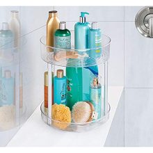 mDesign Spinning Metal and Plastic Makeup Organizer Rotating