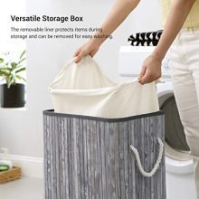 SONGMICS Bamboo Laundry Hamper with Lid