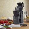 Farberware 30-Piece Spin-and-Store Knife and Kitchen Tool Set - Effortless Kitchen Prep with Rotating Storage Caddy