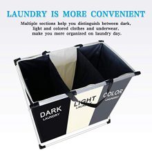 Hamper Sorter Basket Bin Foldable with Aluminum Frame