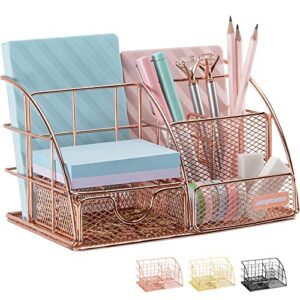 Rose Gold Desk Organizer for Women