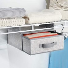 mDesign Soft Fabric Over Closet Shelving Hanging Storage Organizer