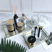Gold Mirror Tray for Jewelry for Vanity, Dresser