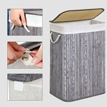 SONGMICS Bamboo Laundry Hamper with Lid