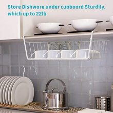 Under Shelf Basket, iSPECLE 4 Pack White Wire Rack