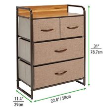 mDesign Dresser Storage Chest - Sturdy Metal Frame