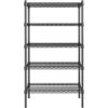 14 inch x 30 inch Certified Black Epoxy 5 Shelf Kit