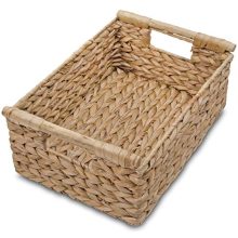 VATIMA Natural Water Hyacinth Storage Basket with Handle