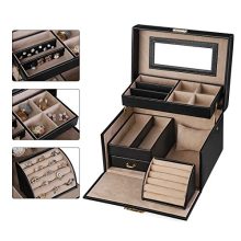 Jewelry Collection with the Lockable Mirrored Jewelry Box - Stylish, Secure, and Perfect for Organizing Your Precious Pieces