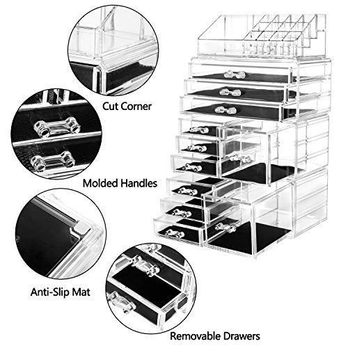 HBlife Acrylic Jewelry and Cosmetic Storage Drawers