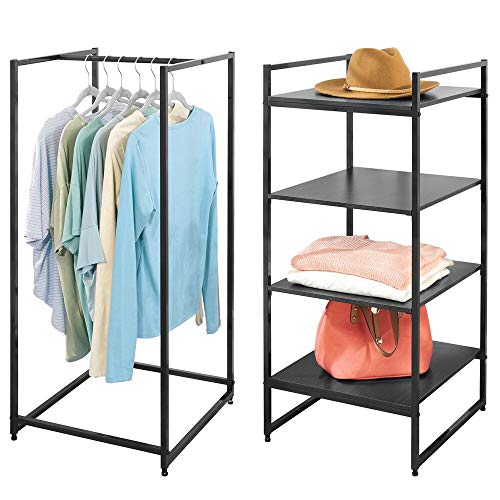 Wood Shelves and Garment Rack for Bedroom, Hallway