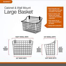 Vintage Large Cabinet & Wall-Mounted Basket for Storage