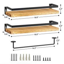 Paulownia Wood Rustic Floating Shelves Wall Mounted