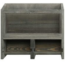 MyGift Vintage Gray Solid Wood and Metal Mesh
