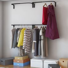 brightmaison Wall Mounted Adjustable Durable Steel Clothes Rack