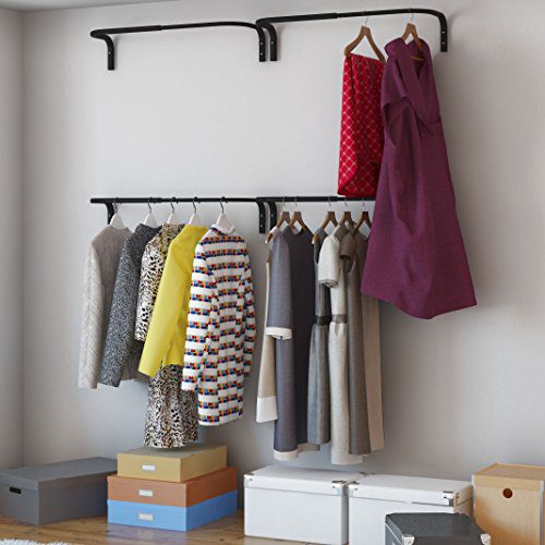 brightmaison Wall Mounted Adjustable Durable Steel Clothes Rack