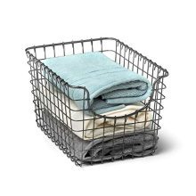 Diversified Scoop Wire Basket Vintage-Inspired Steel Storage