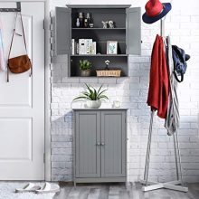 Hanging Storage Cabinet with Open Shelf