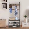LENTIA Entryway Coat Rack Hall Tree Shoe Bench