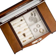 Rowling Large Wooden Jewelry Box Earrling Necklace
