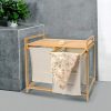 Laundry Hamper and Shelf 2 Sections Laundry Basket