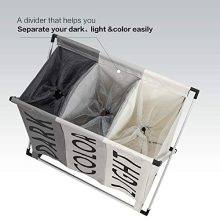 HOMEST Laundry Basket 3 Sections, Large Dirty Clothes
