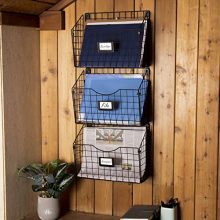 X-cosrack 3 Tier Hanging Metal Wire Basket Bin with 6 Hooks