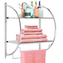 Safeplus Wall Mounted Bathroom Shelf with Towel Bars