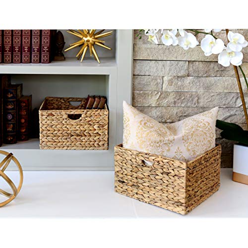 Storage Basket Bin Foldable Handwoven Water Hyacinth