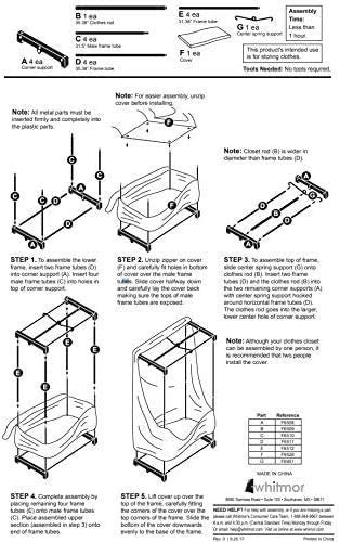 Whitmor Portable Wardrobe Clothes Storage