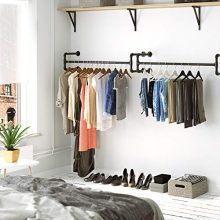 Wall-Mounted Clothes Rack Industrial Pipe Clothes Hanging Bar