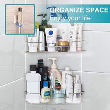 Soft Digits 2-Pack Corner Shower Caddy, Extra Mop Clip 2Pcs