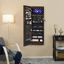 SONGMICS 6 LEDs Cabinet Lockable 47.3" H
