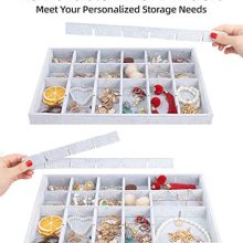 UIUIX Stackable Velvet Jewelry Trays Organizer for Drawer