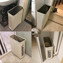 Beige Dirty Clothes Laundry Hamper Corner Bin