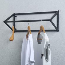 MBQQ Modern Black Metal Clothing Racks Wall Mounted