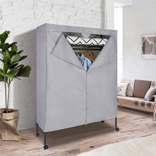 JS HOME Heavy Duty Garment Rack, Free-Standing Rolling