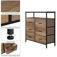 HOMECHO Fabric Dresser Chest with 6 Drawers