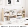 Organizer Office Storage Rack Adjustable Wood Display Shelf