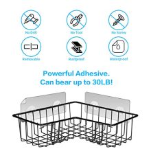 Asija 2-Pack Corner Shower Caddy -  Stainless Steel Adhesive Shower