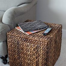 BIRDROCK HOME Woven Storage Cube - Abaca Seagrass Decorative Ottoman