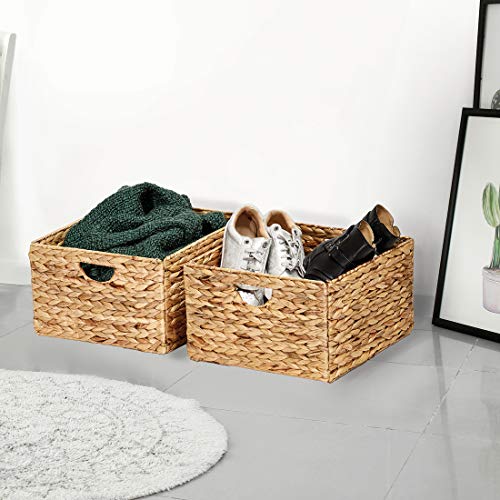 Storage Basket Bin Foldable Handwoven Water Hyacinth